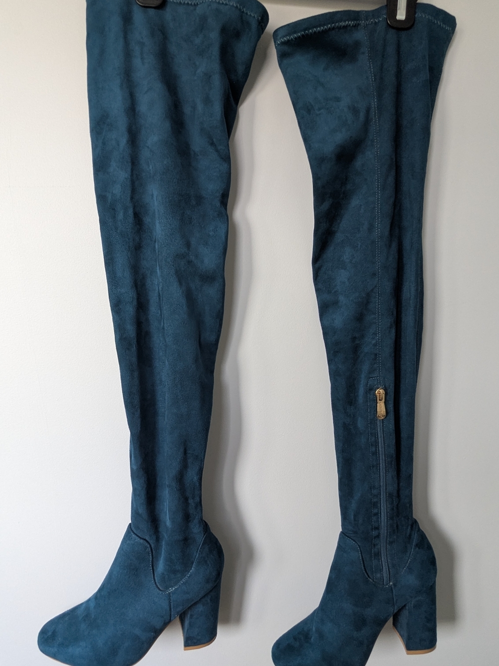 Women's Teal Over-the-Knee Suede Boots